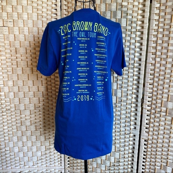 Zac Brown Band Owl Tour 2019 T-shirt Blue Size Small - Picture 3 of 8